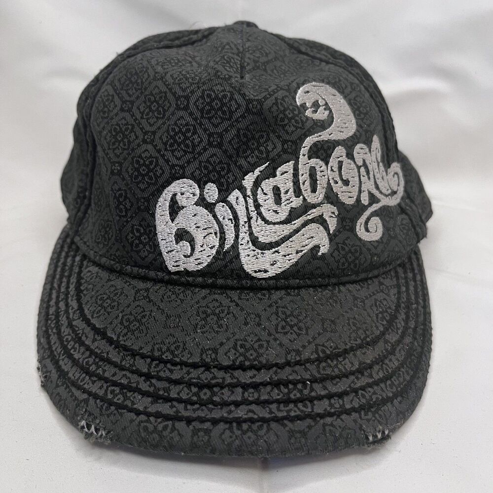 Vintage Billabong Snapback Hat Geometric Embroidered Rope Stitching Black